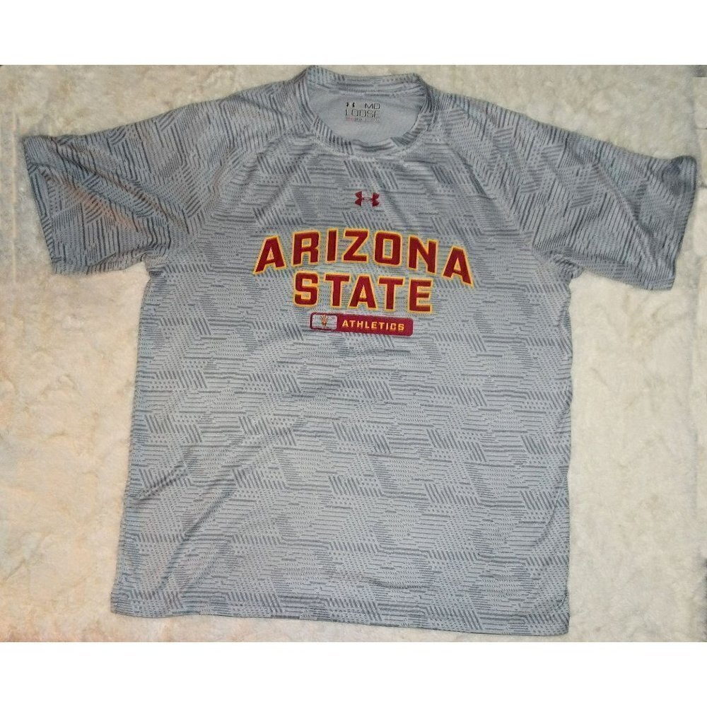 NCAA Arizona State Gray Sun Devils Athletics Heatgear Athletic Shirt Size Medium